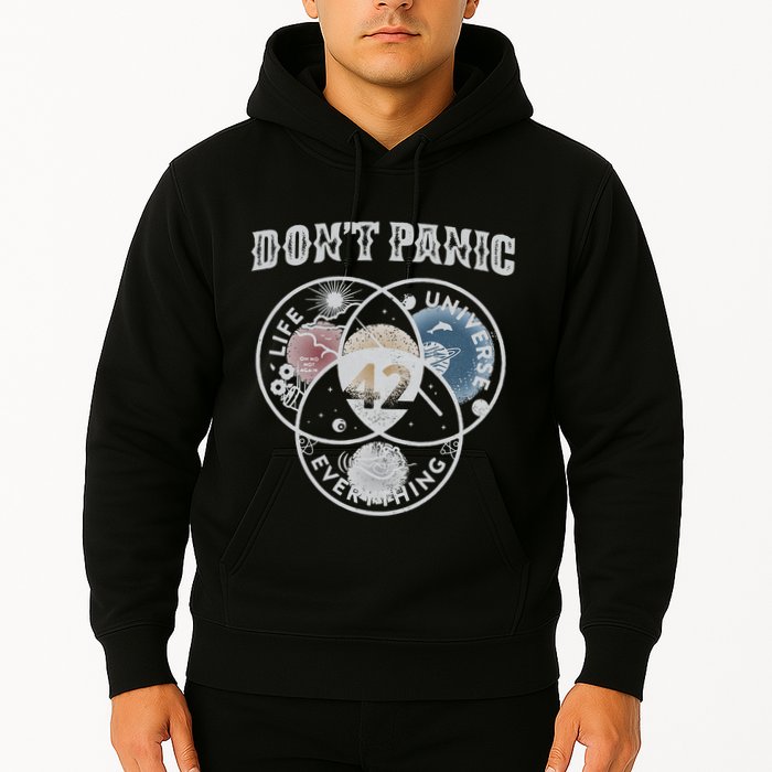 Venn Diagram DonT Panic Life The Universe And Everything 42 Hoodie