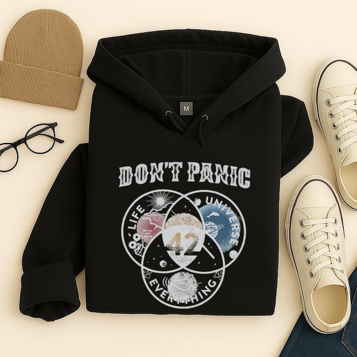 Venn Diagram DonT Panic Life The Universe And Everything 42 Hoodie