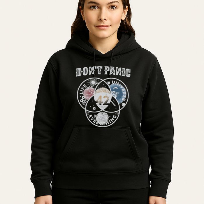 Venn Diagram DonT Panic Life The Universe And Everything 42 Hoodie