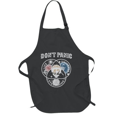 Venn Diagram DonT Panic Life The Universe And Everything 42 Full-Length Apron With Pockets
