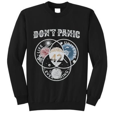 Venn Diagram DonT Panic Life The Universe And Everything 42 Sweatshirt