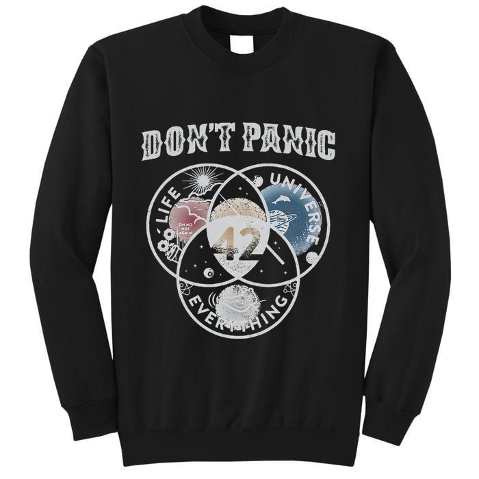 Venn Diagram DonT Panic Life The Universe And Everything 42 Sweatshirt