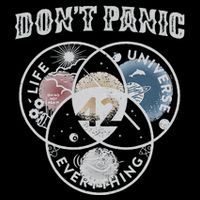 Venn Diagram DonT Panic Life The Universe And Everything 42 T-Shirt