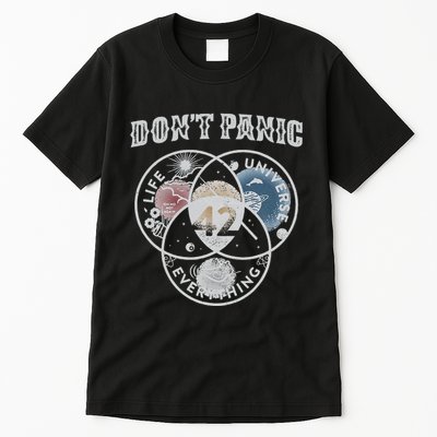 Venn Diagram DonT Panic Life The Universe And Everything 42 Tall T-Shirt
