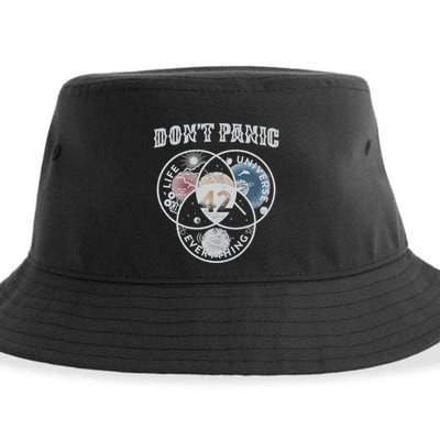 Venn Diagram DonT Panic Life The Universe And Everything 42 Sustainable Bucket Hat