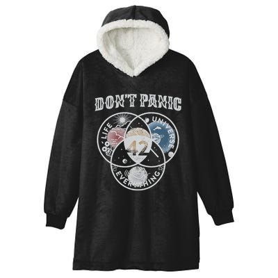 Venn Diagram DonT Panic Life The Universe And Everything 42 Hooded Wearable Blanket