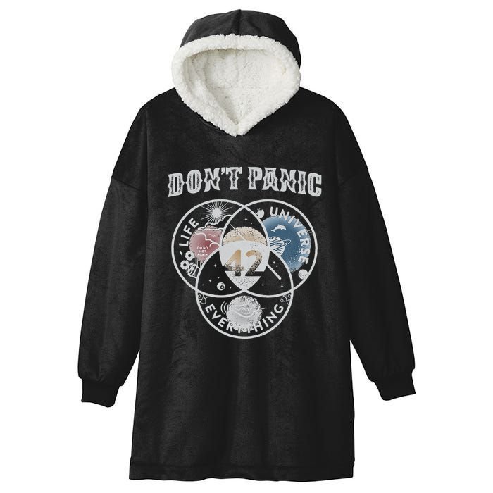 Venn Diagram DonT Panic Life The Universe And Everything 42 Hooded Wearable Blanket