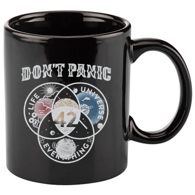 Venn Diagram DonT Panic Life The Universe And Everything 42 11oz C Handle Ceramic Mug