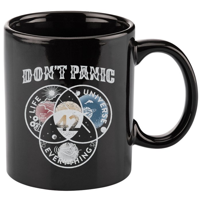 Venn Diagram DonT Panic Life The Universe And Everything 42 11oz C Handle Ceramic Mug