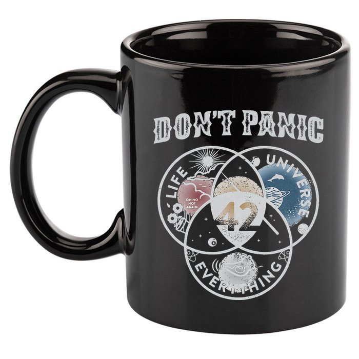 Venn Diagram DonT Panic Life The Universe And Everything 42 11oz C Handle Ceramic Mug