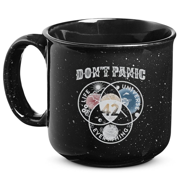 Venn Diagram DonT Panic Life The Universe And Everything 42 15oz Campfire Ceramic Mug