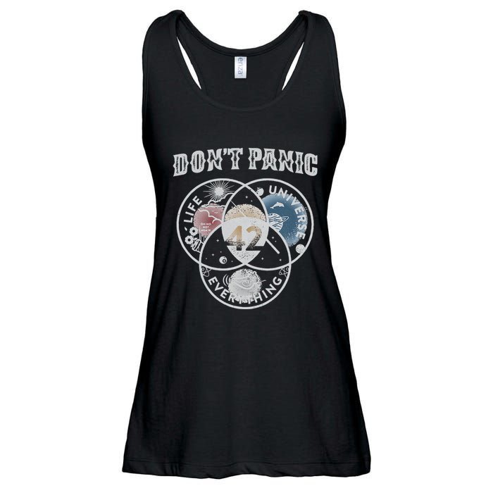 Venn Diagram DonT Panic Life The Universe And Everything 42 Ladies Essential Flowy Tank