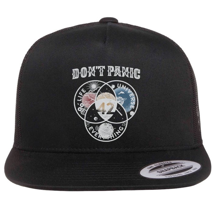 Venn Diagram DonT Panic Life The Universe And Everything 42 Flatbill Hat