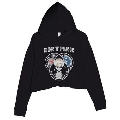 Venn Diagram DonT Panic Life The Universe And Everything 42 Crop Fleece Hoodie