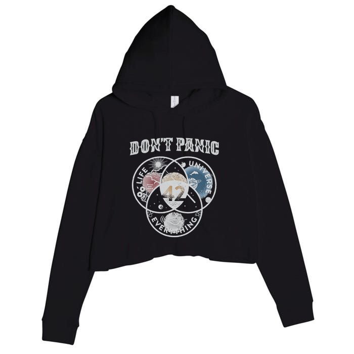 Venn Diagram DonT Panic Life The Universe And Everything 42 Crop Fleece Hoodie
