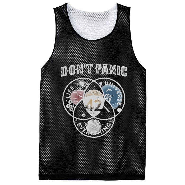 Venn Diagram DonT Panic Life The Universe And Everything 42 Mesh Reversible Basketball Jersey Tank