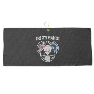 Venn Diagram DonT Panic Life The Universe And Everything 42 Large Microfiber Waffle Golf Towel
