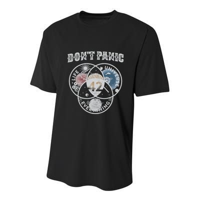 Venn Diagram DonT Panic Life The Universe And Everything 42 Youth Performance Sprint T-Shirt