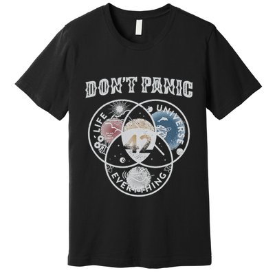 Venn Diagram DonT Panic Life The Universe And Everything 42 Premium T-Shirt