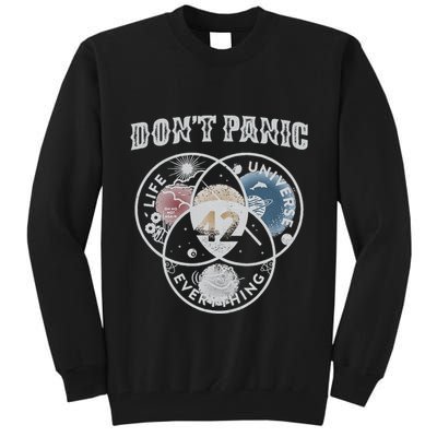 Venn Diagram DonT Panic Life The Universe And Everything 42 Tall Sweatshirt