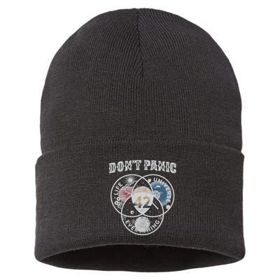 Venn Diagram DonT Panic Life The Universe And Everything 42 Sustainable Knit Beanie