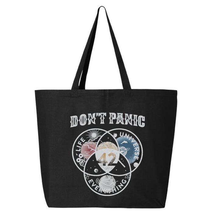 Venn Diagram DonT Panic Life The Universe And Everything 42 25L Jumbo Tote