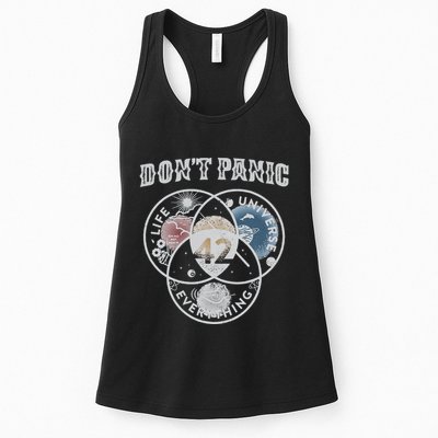 Venn Diagram DonT Panic Life The Universe And Everything 42 Womens Tank Top