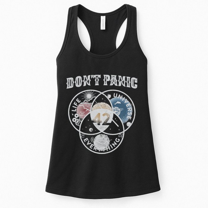 Venn Diagram DonT Panic Life The Universe And Everything 42 Womens Tank Top
