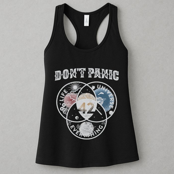 Venn Diagram DonT Panic Life The Universe And Everything 42 Womens Tank Top