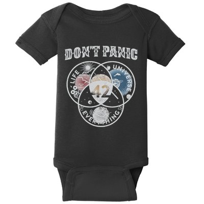 Venn Diagram DonT Panic Life The Universe And Everything 42 Baby Bodysuit
