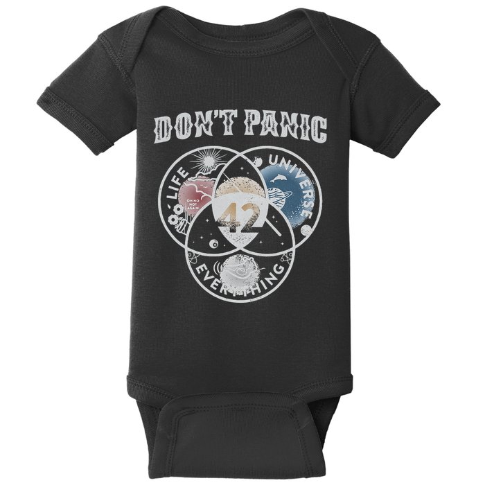 Venn Diagram DonT Panic Life The Universe And Everything 42 Baby Bodysuit
