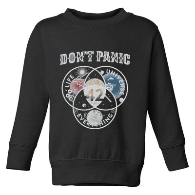 Venn Diagram DonT Panic Life The Universe And Everything 42 Toddler Sweatshirt