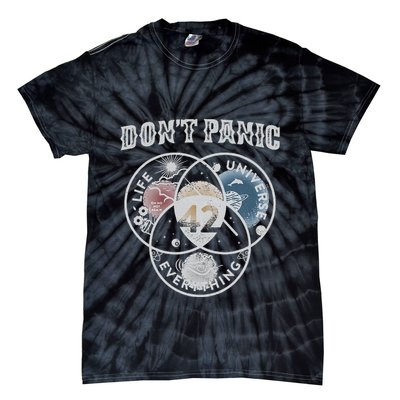 Venn Diagram DonT Panic Life The Universe And Everything 42 Tie-Dye T-Shirt