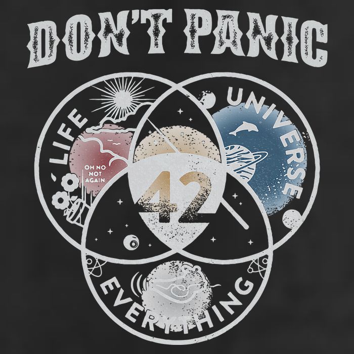 Venn Diagram DonT Panic Life The Universe And Everything 42 Trucker Hat