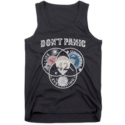 Venn Diagram DonT Panic Life The Universe And Everything 42 Tank Top