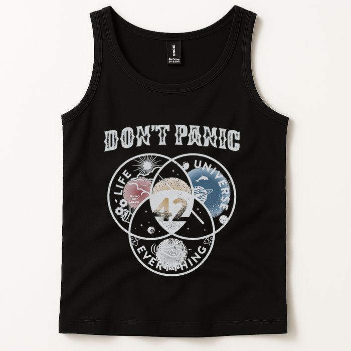 Venn Diagram DonT Panic Life The Universe And Everything 42 Tank Top