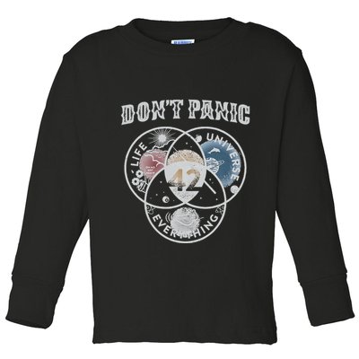 Venn Diagram DonT Panic Life The Universe And Everything 42 Toddler Long Sleeve Shirt