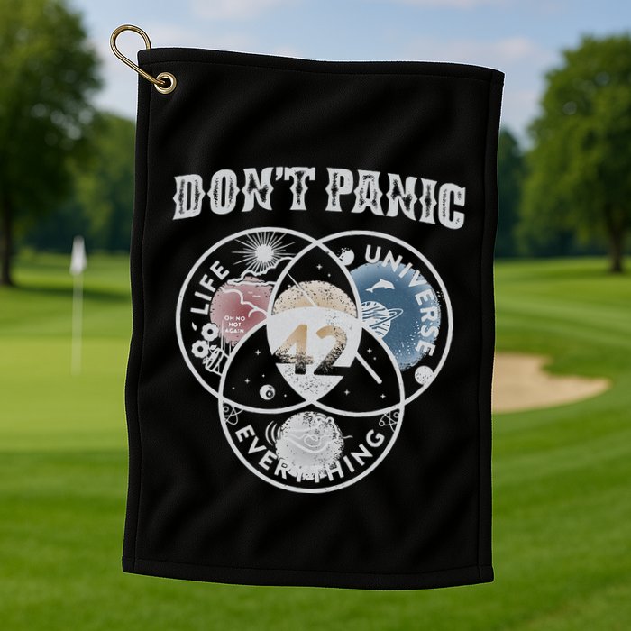Venn Diagram DonT Panic Life The Universe And Everything 42 Golf Towel