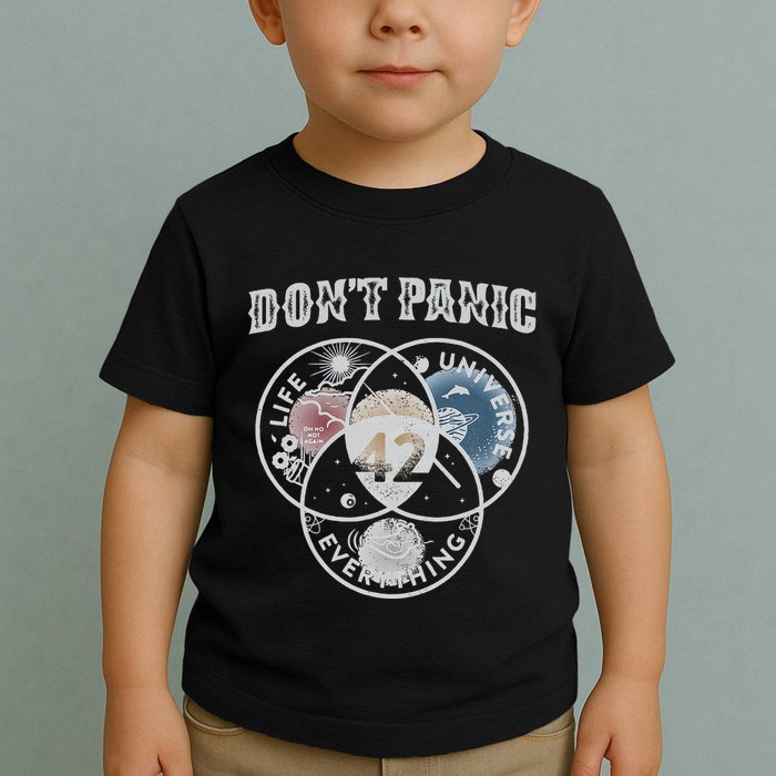 Venn Diagram DonT Panic Life The Universe And Everything 42 Toddler T-Shirt