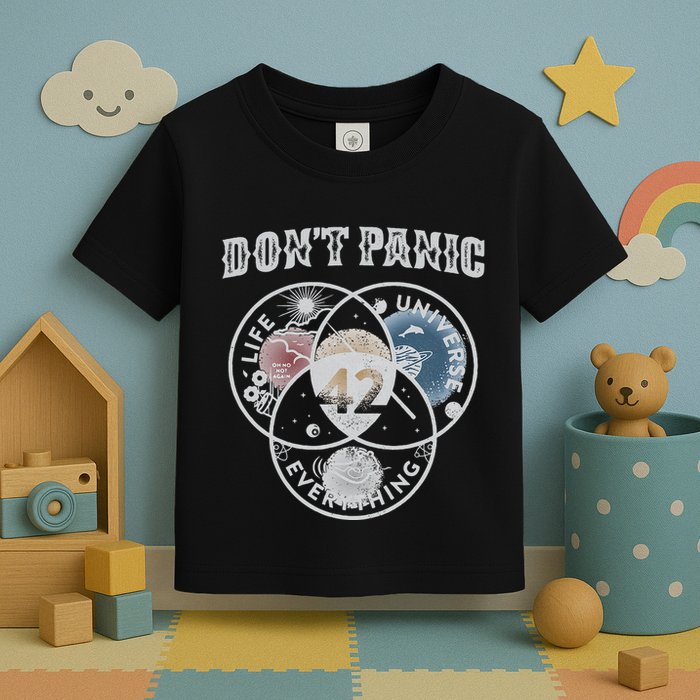 Venn Diagram DonT Panic Life The Universe And Everything 42 Toddler T-Shirt