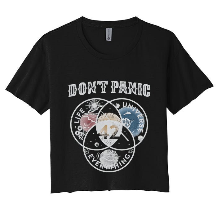 Venn Diagram DonT Panic Life The Universe And Everything 42 Crop Top