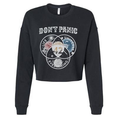 Venn Diagram DonT Panic Life The Universe And Everything 42 Cropped Pullover Crew