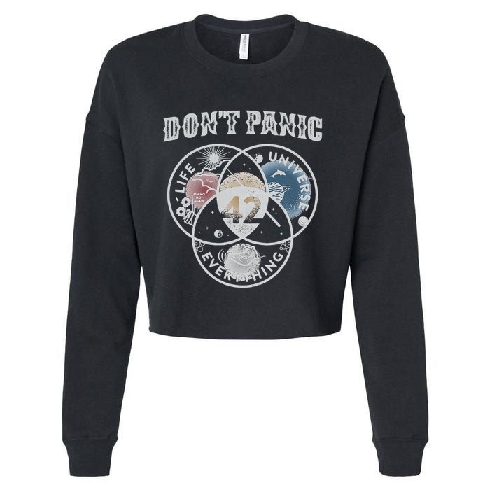 Venn Diagram DonT Panic Life The Universe And Everything 42 Cropped Pullover Crew