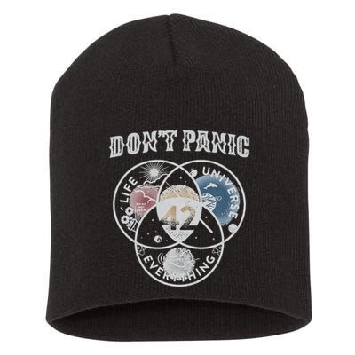 Venn Diagram DonT Panic Life The Universe And Everything 42 Short Acrylic Beanie