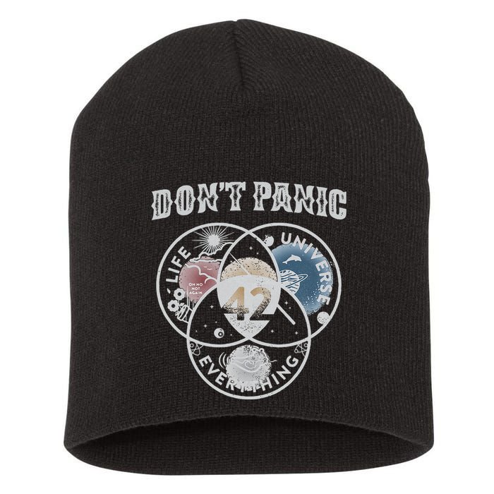 Venn Diagram DonT Panic Life The Universe And Everything 42 Short Acrylic Beanie