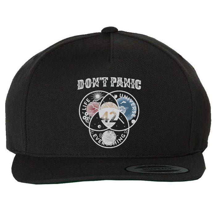 Venn Diagram DonT Panic Life The Universe And Everything 42 Wool Snapback Cap
