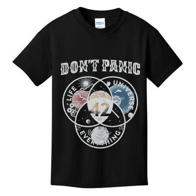 Venn Diagram DonT Panic Life The Universe And Everything 42 Kids T-Shirt