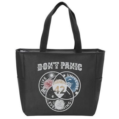 Venn Diagram DonT Panic Life The Universe And Everything 42 Zip Tote Bag