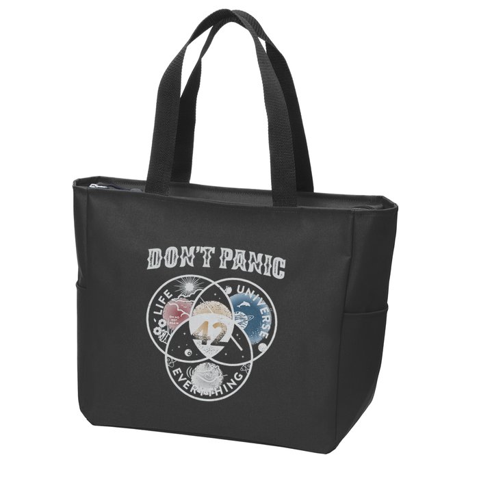 Venn Diagram DonT Panic Life The Universe And Everything 42 Zip Tote Bag