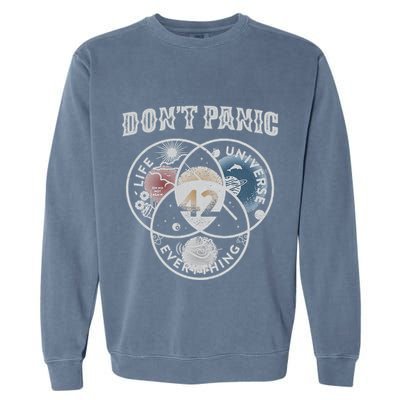 Venn Diagram DonT Panic Life The Universe And Everything 42 Garment-Dyed Sweatshirt